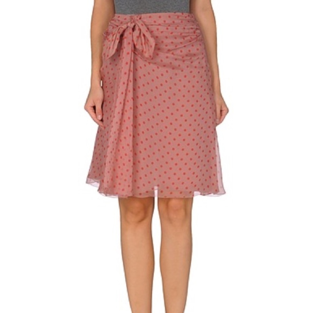 Valentino Silk Midi Skirt with tied bow